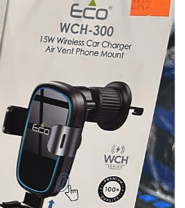 🔹 ECO WCH-300 – מטען אלחוטי לרכב עם זרוע (פתחי מזגן)